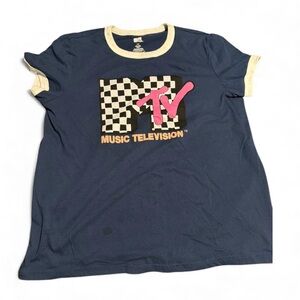 MTV Retro Graphic Ringer Tee